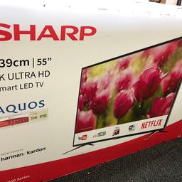 BRAND NEW. NEVER BEEN USED.
SHARP 55"4K ULTRA HD SMART LED TV