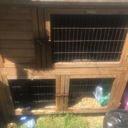 Had it for bout a year could do with repainting etc but still useful and all accessories (water bottle,food and toys have barely been used also have bag of hay