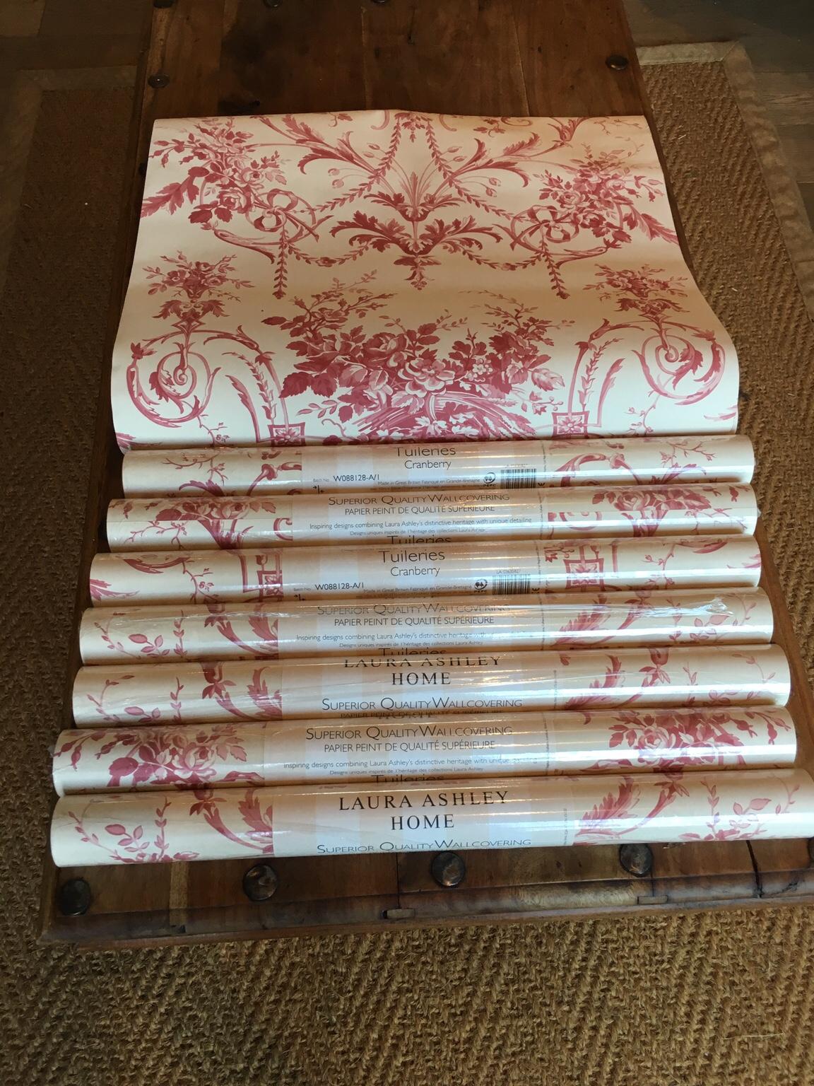 Laura Ashley Tuileries Cranberry Wallpaper in S42 North East Derbyshire