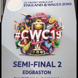 Semi Final 2 Edgbaston 11th July 2019

3 adult tickets seated together, silver category

Price is per ticket. I'm happy to sell individually or all 3 together

Pick up from Birmingham or can post via Royal Mail recorded signed for tracked delivery

Reserve day in place for semi final should there be rain on the day