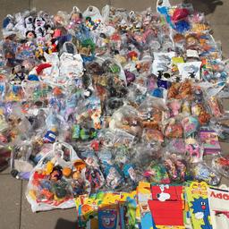 Over 200 toys from late 90’s early 00’. Opened and unopened. Includes:
Mr Men, Lion King, Wombles, Snoopy, Smurfs, 101 Dalmations, TY Toys and many more. Various boxes. COLLECTION ONLY.