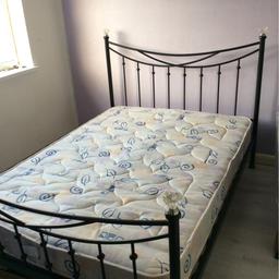 Double black frame with mattress