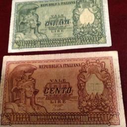 coppia 50 lire e 100 lire 1950 buona conservazione prezzo intrattabile la spedizione costa 2€