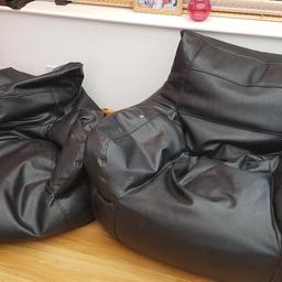 two leather look bean bags, must go, haven't the space......will need re filling ......£15.00 each