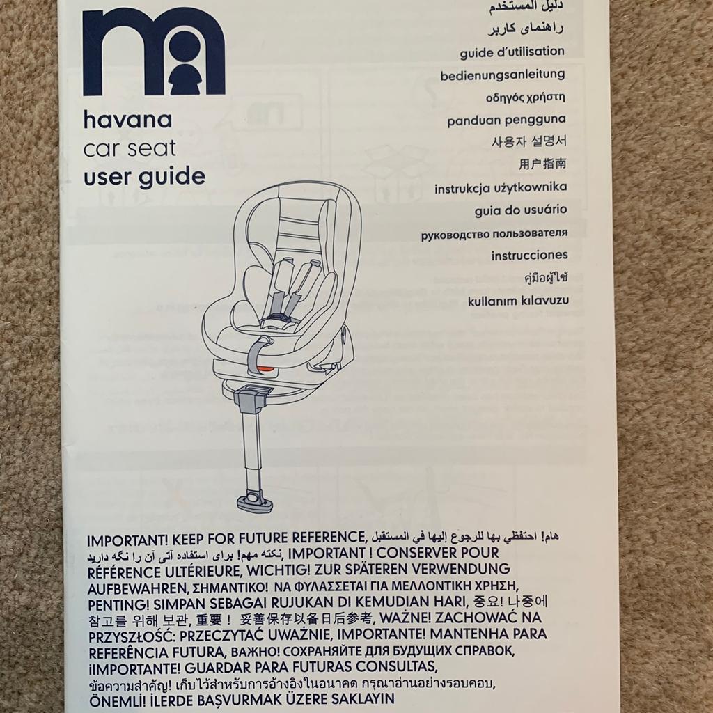 Mothercare havana car outlet seat manual