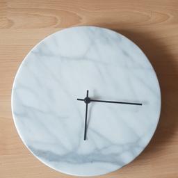 White Marble Wall Clock,Very Heavy,slightly scratched on face but not noticable whilst up hanging on wall,a few marks on the back(Collection Only)