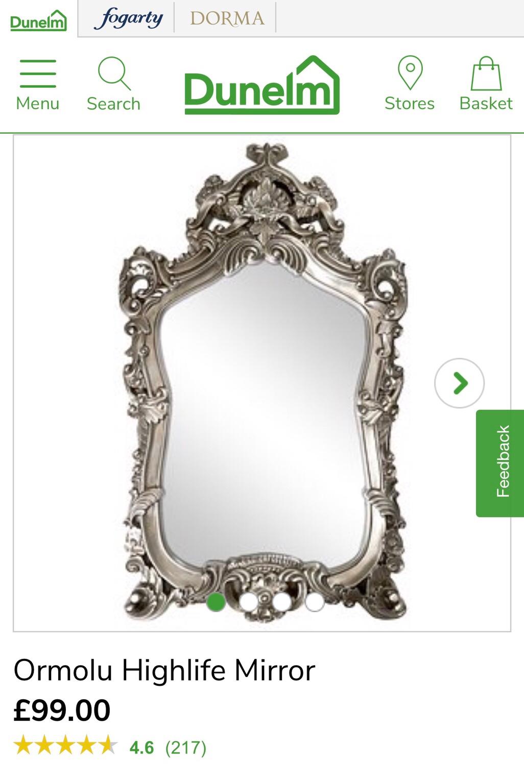 Beautiful Dunelm Ormolu highlife mirror in HA1 Harrow for £40.00 for sale Shpock