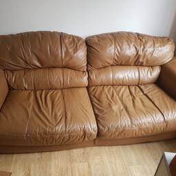 DFS real leather 4 seater sofa. nothing wrong with it. we have a new sofa being delivered and need it gone asap. its very big and heavy, so you will need a van and some help moving it. i wont hold it for anyone unfortunately as i need it out the way. any questions please ask? 
thanks 
Becky