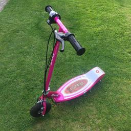 Pink electric scooter, razor e100.
Good condition. No longer used.
Comes with charger.
Collection only 