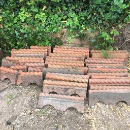 Terracotta rope top edging 
Collection only 
28 full tiles
11 of various sizes 
47cm x 17cm