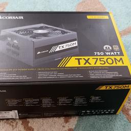 High end Corsair TX750M modular atx psu gold rated. 
Brand new still sealed. Is replacement from corsair but I already got another.