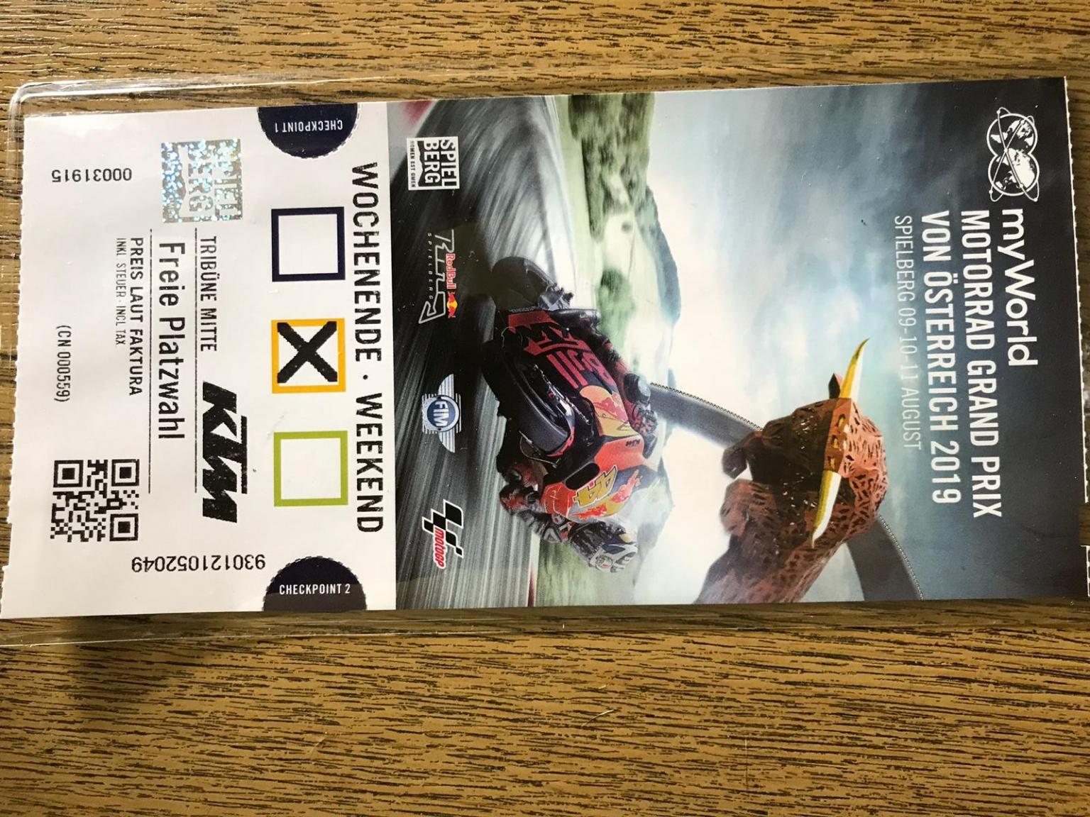 MotoGP Ticket in 5211 Lengau für € 100,00 zum Verkauf | Shpock AT