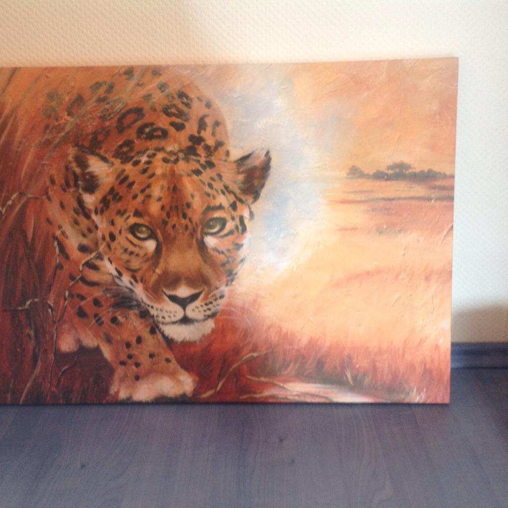 Verkaufe ein sehr schönes Bild mit einem Leoparden Motiv in der Größe 78 x55 cm . Nur Abholung.