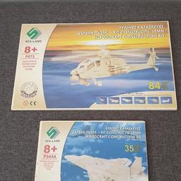 2 x Woodcraft construction kit 
one plane and one helicopter 
not posting 
PICK UP ONLY  RM7