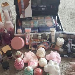 huge selection of different brands. unopened and un used items. police perfume, Lee Stafford items, issey miyake body lotion, ted Baker galore, bath bombs, technic set