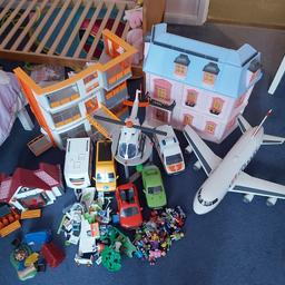hi I am selling on behalf of my daughter she has a bundle of playmobil that she wants to sell there is the hospital and all accessories ,school ,ambulance, two cars ,school bus, helipad and helicopter ,and an airplane and a load of figures and accessories looking at selling for £150 collection only