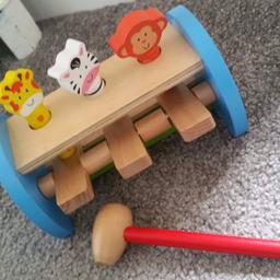 Wooden hammer pop up animal toy. Great condition.