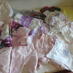 Used baby girl clothes, good condition, most items only worn once. From a smoke and pet free. Collection from BOOTLE
been in storage a while so will need a wash.

0-3 MONTHS

1 TED BAKER WINTER BODYSUIT
3 PANTS
1 DUNGAREE
2 CARDIGANS
1 JUMPER
1 T-SHIRT
1 DRESS
1 BABY GROW
8 VESTS