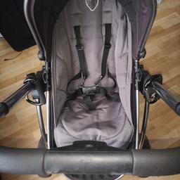 Full icandy strawberry travel system with car seat also .. can be parent or forward facing .. lovely pram just my daughter prefers to be in a stroler now .. 2 rain covers 1 for carseat slight rip but doesn't effect the use as can be tucked in ... Removable wheels if in a small boot large underneath basket 3 point seat recline for older seat can deliver for small fee... Few scratches to frame from getting in and out of car