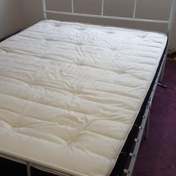 metal double bed with good condition mattress (with some tea or coffe mark nothing smell used couple of time 
selling due to no more space 
thx