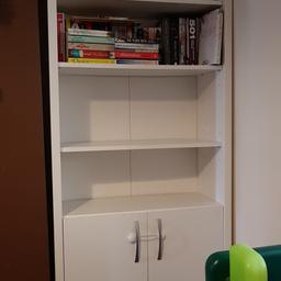 buyer To collect :) 
sturdy 
no damages 
4 shelves 
cupboard with 2 shelves inside 
I can leave on the baby safety clip or I can take it off, buyers choice 
bought from Argos was £80