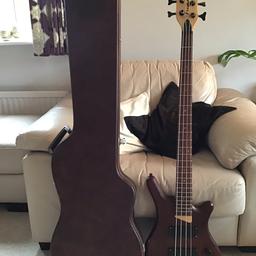 A lovely Westfield Bass Guitar with a nicely lined custom fitted case.
Minor scratches on back of Guitar as seen in photograph but nothing major.
Nice tone and comfortable to play.
Downsizing my collection.