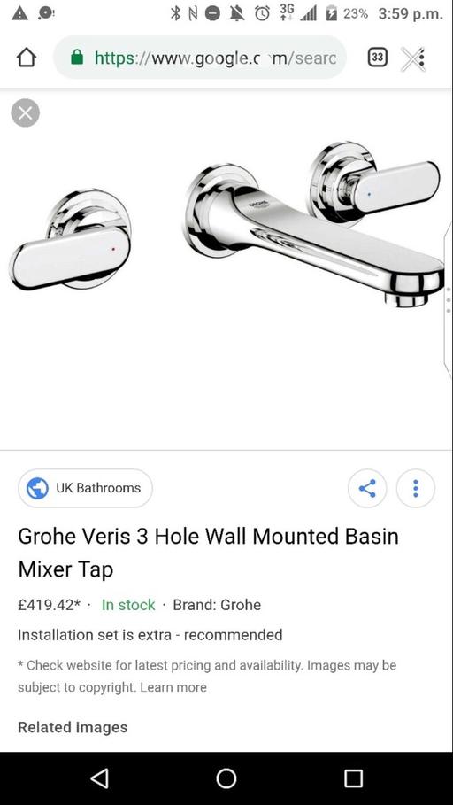 Buy & Sell West London Hounslow - Photos for Grohe-wall mounted basin tap(external parts)