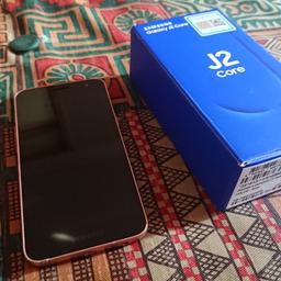 Model: J2 Core [Duos]. 
Released in 2018.
Phone unlocked to any network. 
In very good condition, full working order, bought new 5 months ago. 
Screen is clean, some slight dent marks on edge of mobile, nothing major.
Can take two SIM Cards at same time and Micro SD card.
Handset & box only.