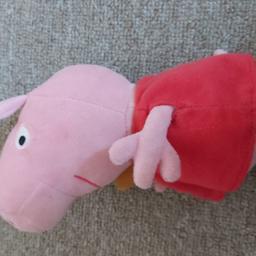 cuddly peppa pig toy with her teddy