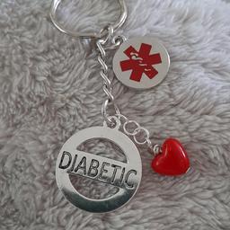 medical alert keyrings, bag clip ons, hand made to keep you armed with information to warn others of any medical condition you suffer