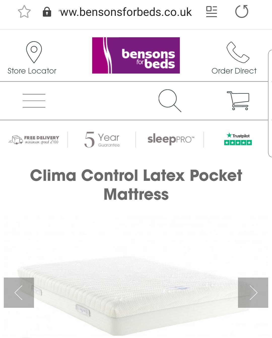 Bensons clima control latex double mattress in LE2 Leicester für 150,00
