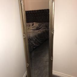 Ornate French Style Tall Champagne Silver Wall Mirror 47cm x 142cm. A few months old perfect condition. RRP £70. Colour: Champagne Silver.