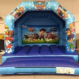 Why not book a paw patrol Castle for your child's party? Size is: 12ft by 12ft with set up on grass and payment on delivery. You can hire the castle over night at no extra cost providing set up is in a secure location. Call or text: 07785 180395 for more details.