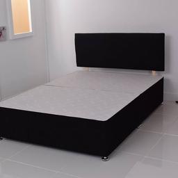 We have 2 4ft6 divan beds on offer.One is finished in a lovely brown faux leather and one is in a black faux leather.Both divans are very well made by our highly skilled craftman and come with matching headboard.
Dont miss this bargain at only £65.
 We also manufactor mattresses, if needed just ask for prices.
We offer a local delivery service for a small cost depending on milage.
If you require any further details please ask we are always happy to help.
Tel 07396256626
