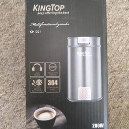 Excellent condition, only been used a handful times as we don't drink much coffee. Can also be used as a spice, pill, nut, seed or herb grinder. Box contains grinder, spare blades, cleaning brush and instructions. Bought for £22.