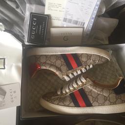Gucci trainers size 5 with box dust bag and paperwork etc