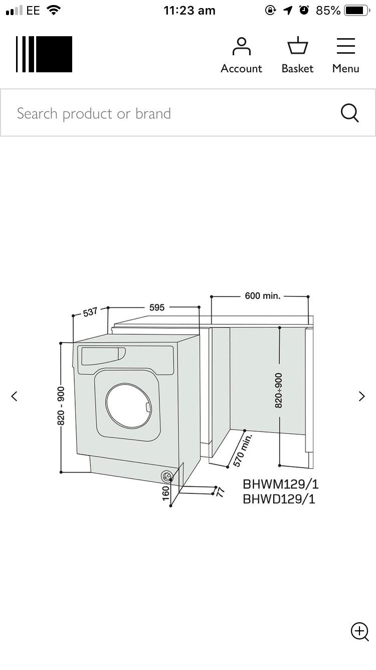 Hotpoint intergrated washing machine in B37 Solihull for £70.00 for sale Shpock