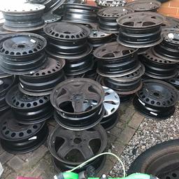 Here we have approx 60 steel wheels from 14” wheels to 16” wheels.

Included are

Focus mk2
Mondeo mk 3
VW Golf mk4 & mk5
Vw Passat 5.5
Vw Fox
Vw t4 transporter
Vw t5 transported
Vw caddy
Vauxall corsa c
BMW mini 2000 Onward

And various other models.

Collection only from Birstall WF17, price is for the lot!!!!!

We also have some wheels with road legal tyres if interested in taking those too at the right price