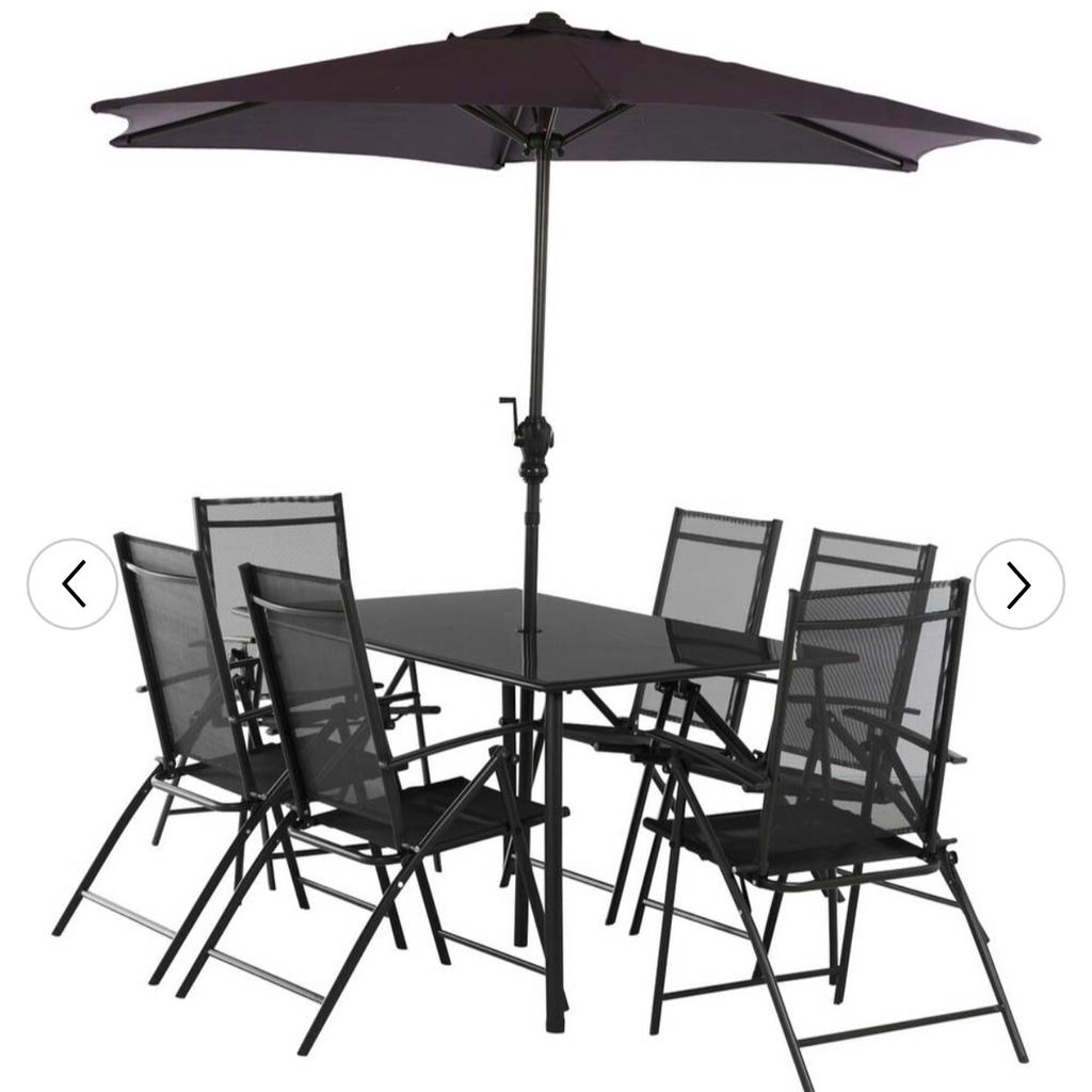 6 Seater Metal Patio Set Black in Potton for £150.00 for sale Shpock