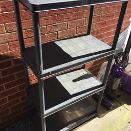 Straight out of shed are these plastic shelve unit. 5ft tall x 2ft wide