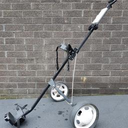 foldable golf trolley...
would suit being a spare/leisure trolley due to condition...
still works fine...
free to collector...