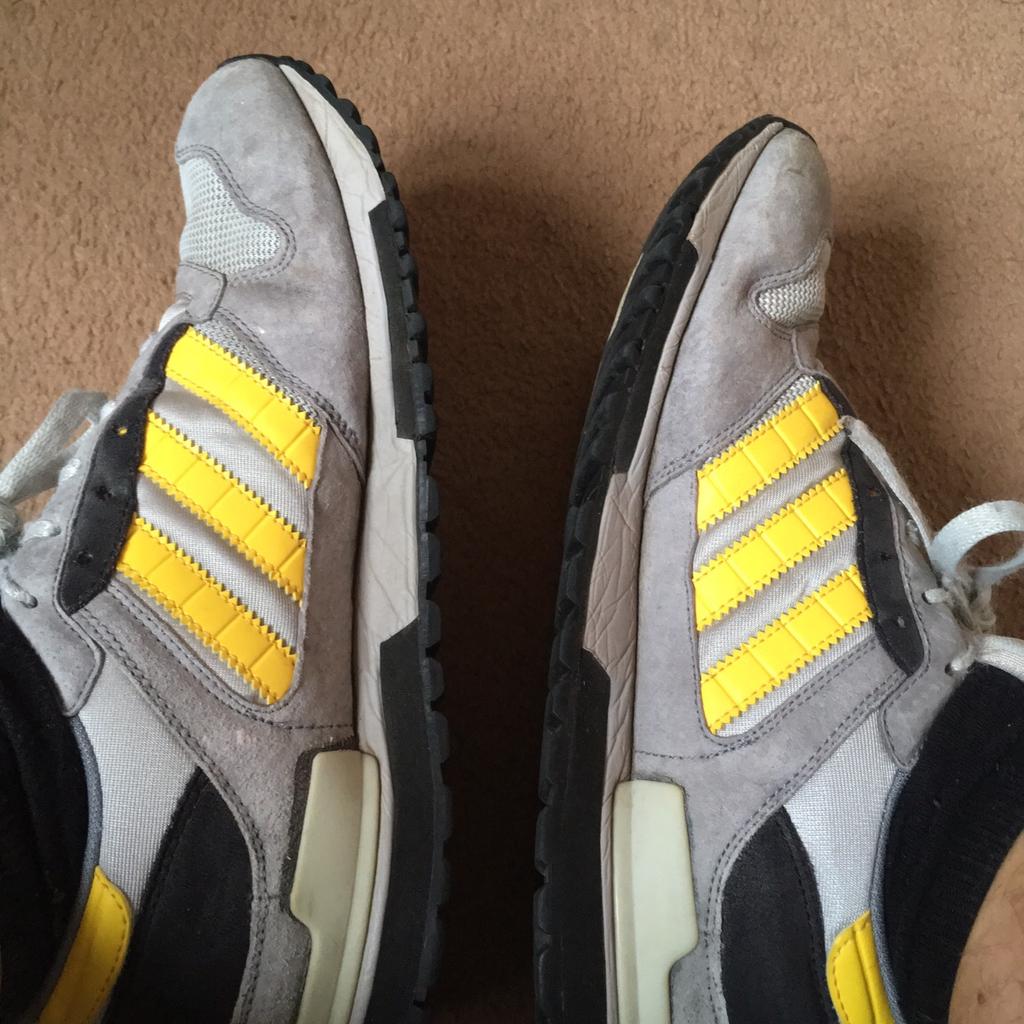 Adidas zx600 grey on sale yellow