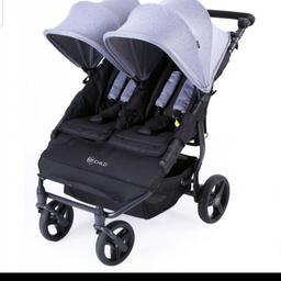 my child double pram in black & grey

narrowest double on the market at 63cm wide
can fit through a standard door with ease 

light and easy to push
non puncture wheels 
large hoods & huge shopping basket.
reclines completely flat suitable from birth.

msg for pics info & price