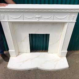 Fibreglass fire surround, could be painted or sprayed if required in good condition.