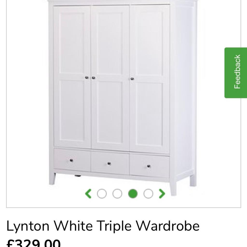 Lynton white triple deals wardrobe