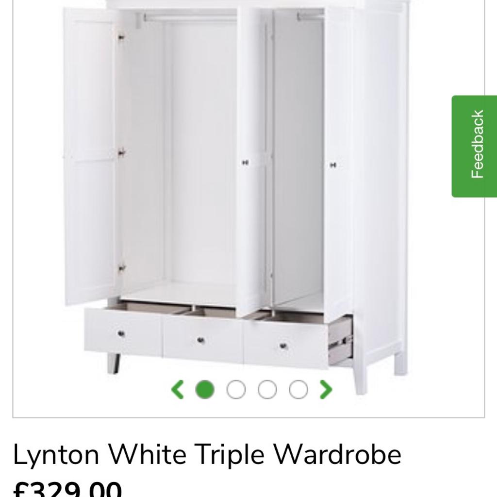 Lynton white on sale triple wardrobe