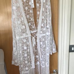 Tags On. White Lace Beach Cover Up. Size Extra Large.