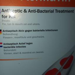 antiseptic&treatment treats fin rot&mouth rot and body ulcers 2.5 litres total koi care dated12/2021 no offers no time wasters please 25.00 unused bargain at this price