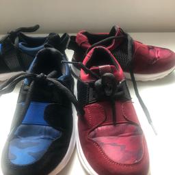 2 pairs of River Island trainers 
1 blue 
1 maroon
Used but good condition 
£10 for both pairs