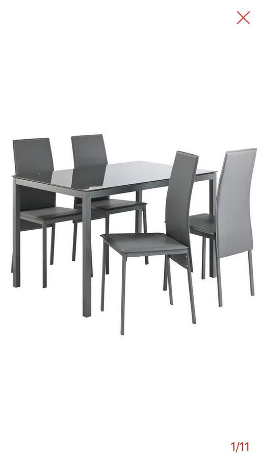 Buy & Sell West Midlands Coventry - Photos for Lido Glass Table And 4 Chairs - Grey